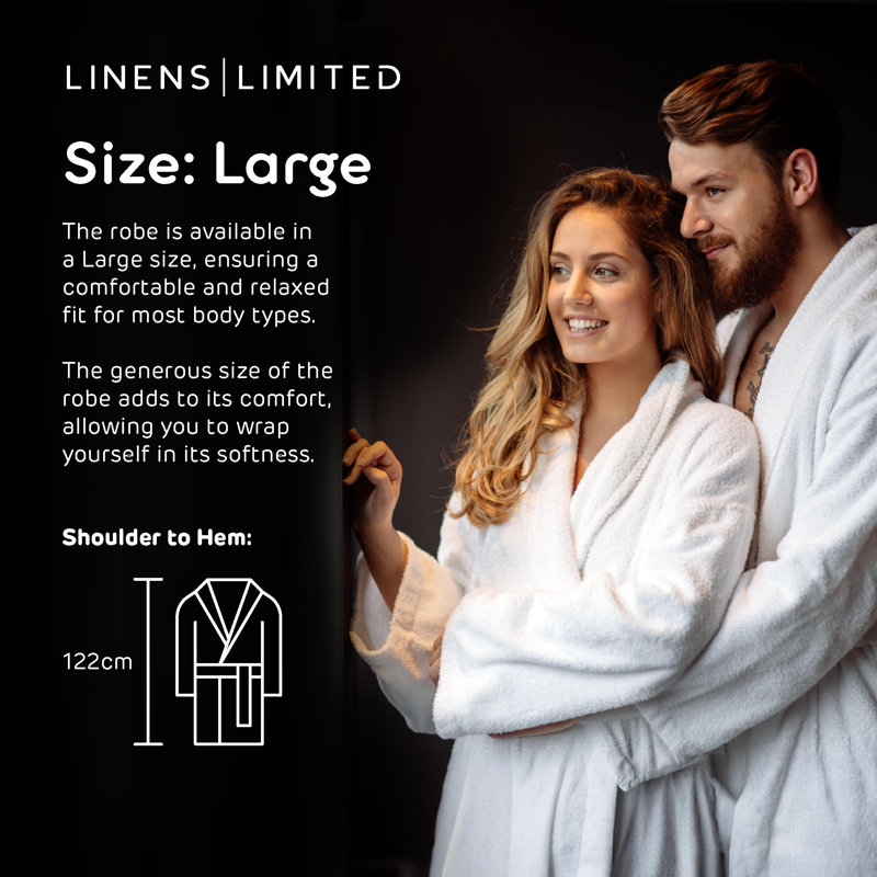Linens Limited Egyptian-Like Cotton Dressing Gown for Women and Men, Towelling Bath Robe, Men and Ladies Nightwear Essential, Soft and Luxurious, Super Absorbent, Machine Washable
