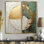 «Gold» et peinture verte Fusion I - Large, peinture abstraite, art mural