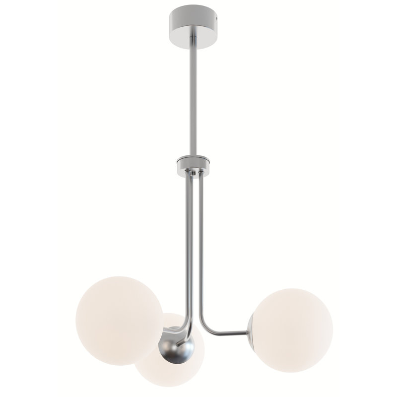 Jairus Dimmable LED Globe Chandelier, Satin Nickel