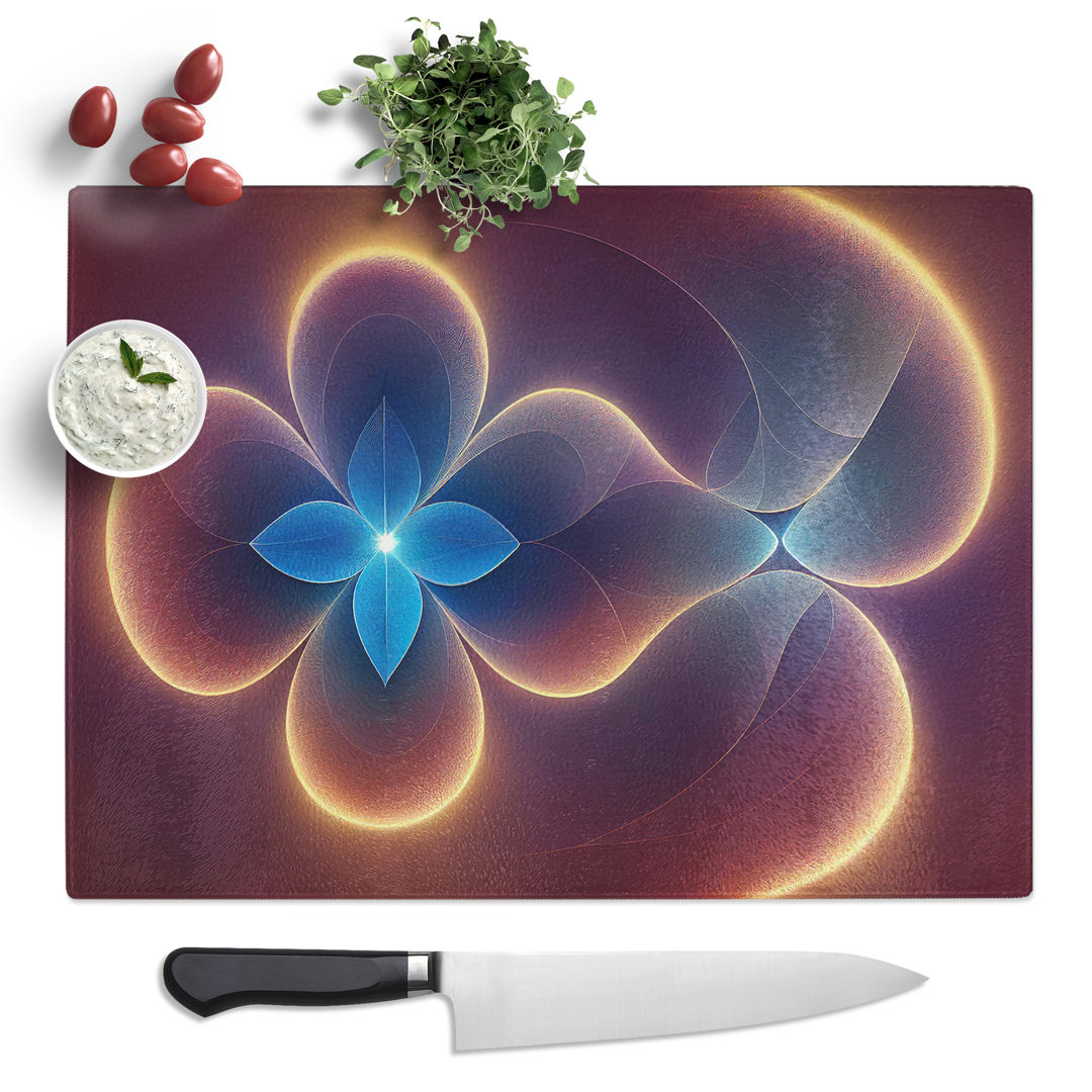 Epic Modern Flower Art Abstract  Glass Chopping Board