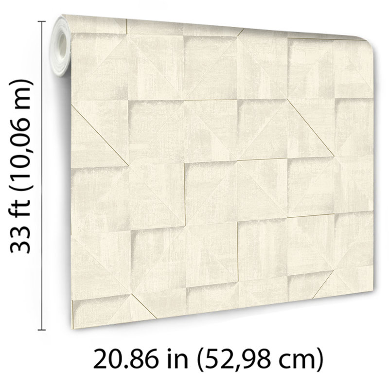 Papier peint Prism Grid Beige, Beige