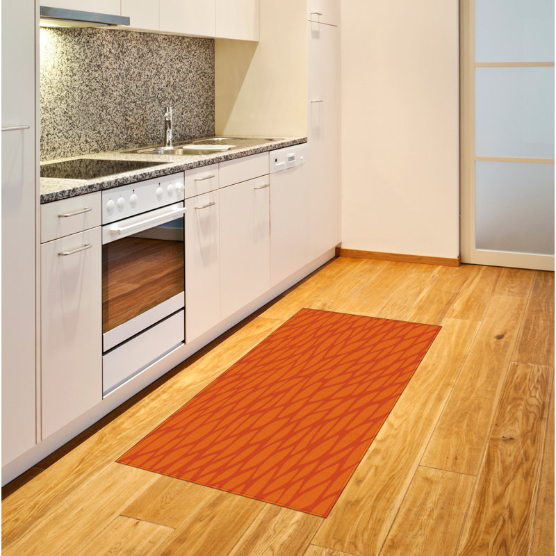 Burnt Orange High Density Long Fiber Poly Threads Decorative Area Rug Carpet, Rectangle 2'7" x 5'