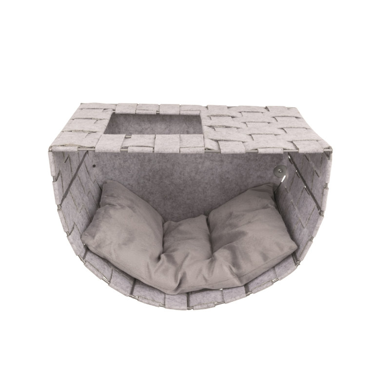 Frehi Light Gray Wall Mount Cat Tree Set with Condos and Perches