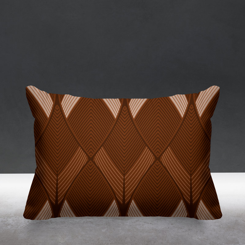 Coussin décoratif intérieur / extérieur Abstract Leafs, Terra Cotta