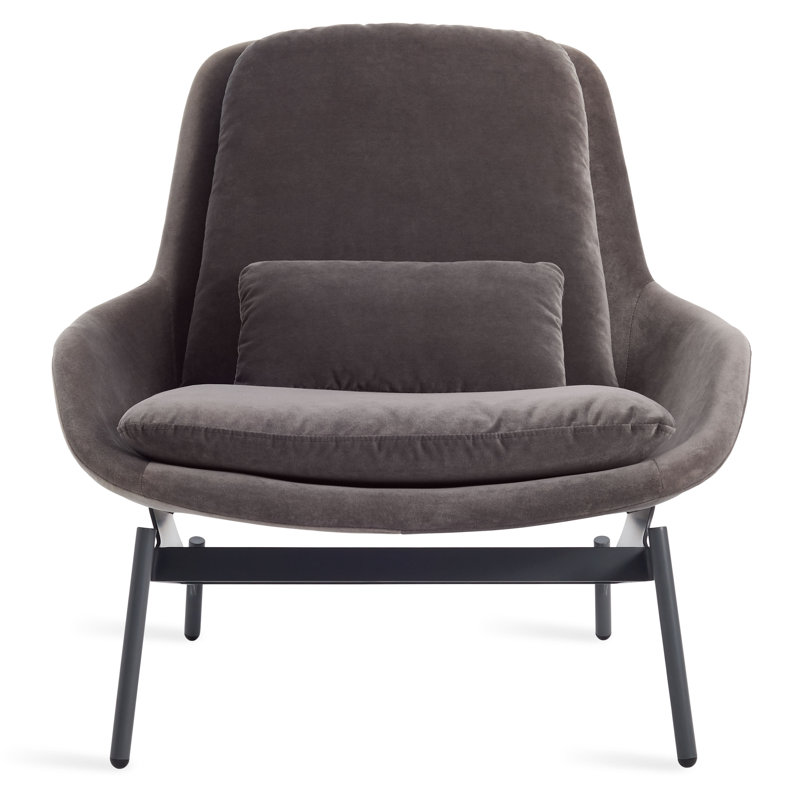 Field Lounge Chair, Storm Velvet Polyester Blend