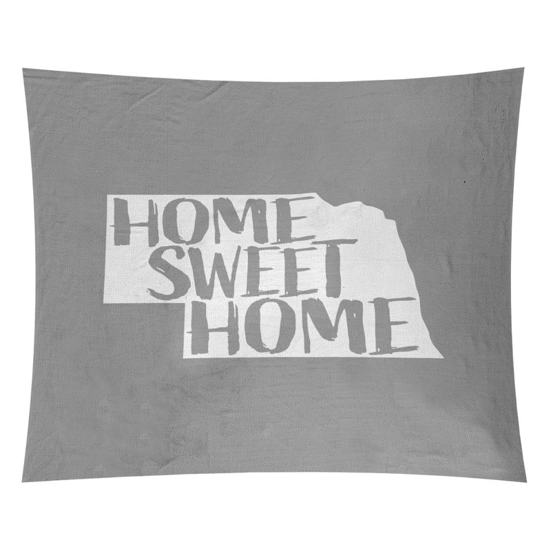 Tapisserie Home Sweet Nebraska, H 27,5 po x l 37,5 po, Gris