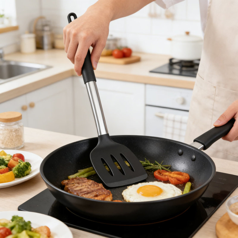Ensemble 35 pièces d'ustensiles de cuisine en silicone avec poignées et support en acier inoxydable, outils de cuisson antiadhésifs et résistants à la chaleur pour la cuisson, la friture et les grillades