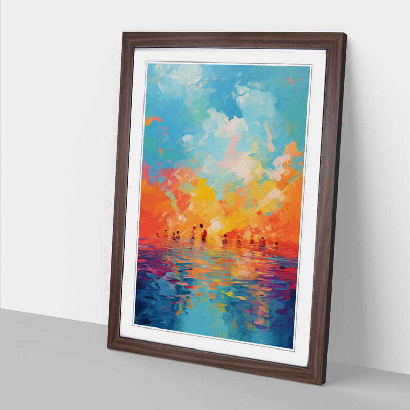 Swimming Colour Field No.2 - Framed Print, Walnut, 34cm H x 25cm W x 2cm D