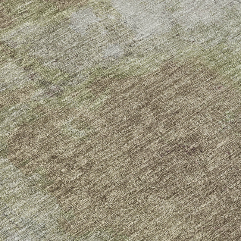Machine Washable Indoor/Outdoor Xhevrie Taupe Rug, Rectangle 1'8" x 2'6"