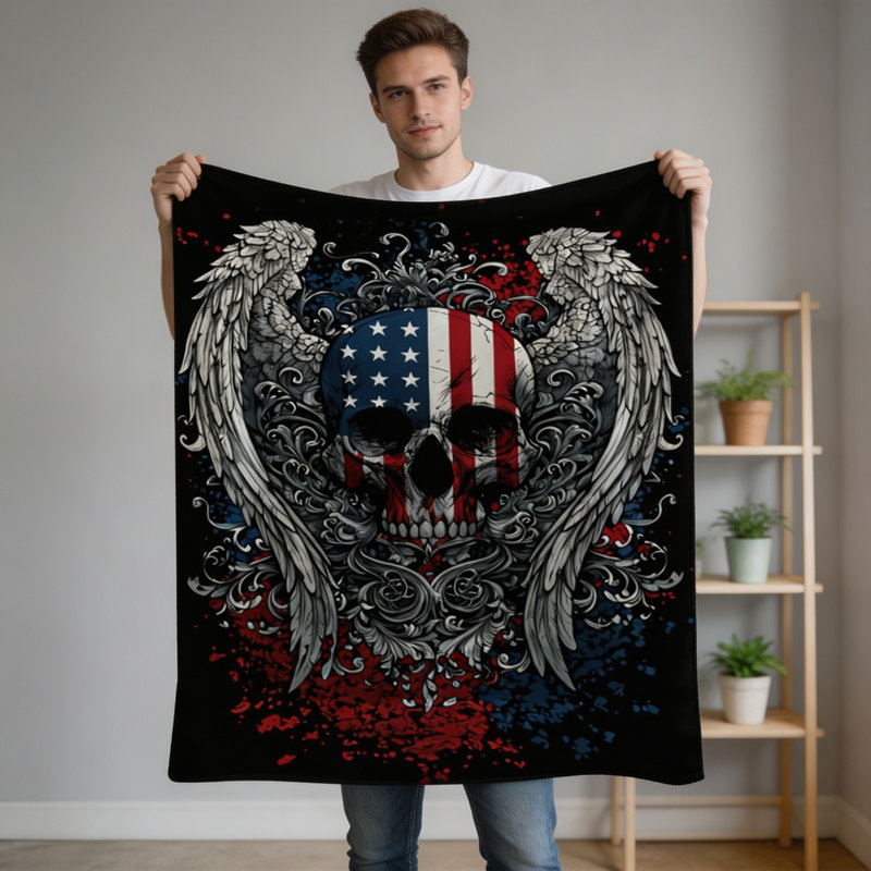 Couverture de flanelle de fête d'indépendence kbndieu, A