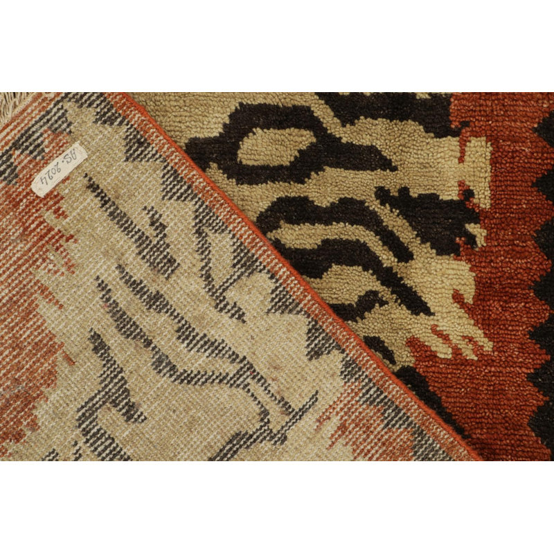 Tiger Skin Contemporary Runner - Gold, Orange, Black By Rug & Kilim, Rectangle 8' x 10'