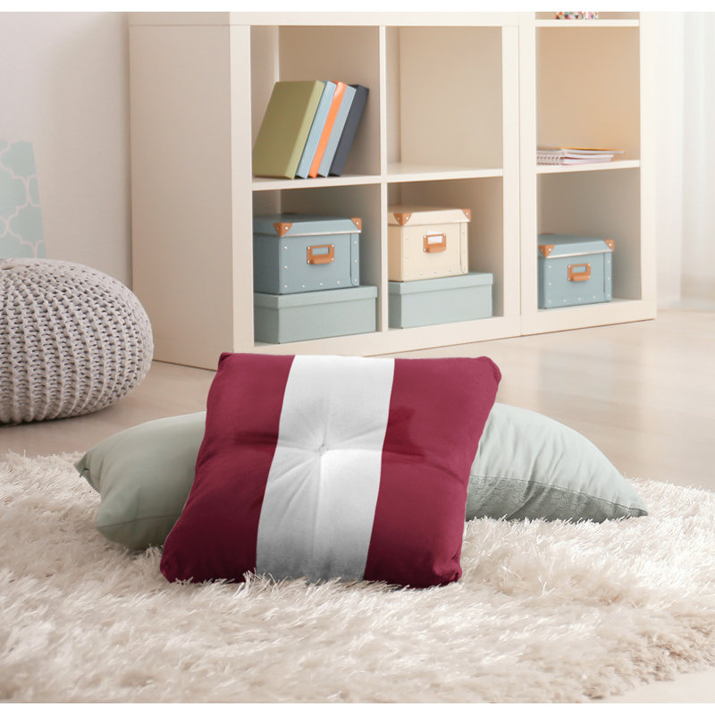 Coussin de sol touffeté arizona, 26 po x 26 po, Rouge / Blanc