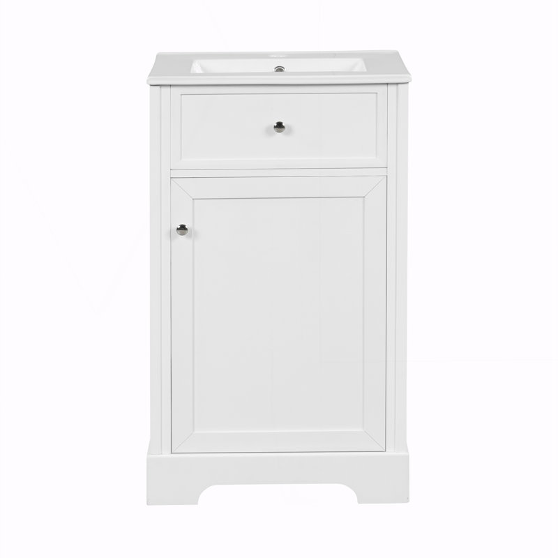 Armoire de salle de bain avec porte à fermeture douce, Blanc