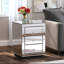  Yolanta 17.32'' W Glass Nightstand 3-Drawer