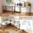 95 Inch 2-Person L-Shaped Long Reversible Computer Desk With Monitor Stand