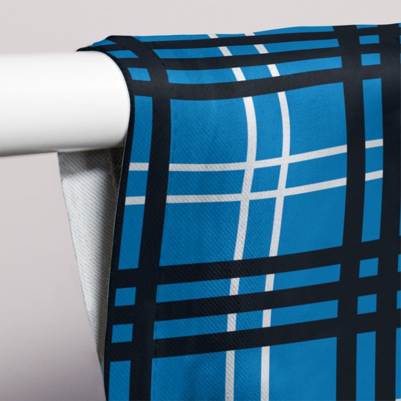 Room Darkening Curtain Single Panel, Blue/Black/White