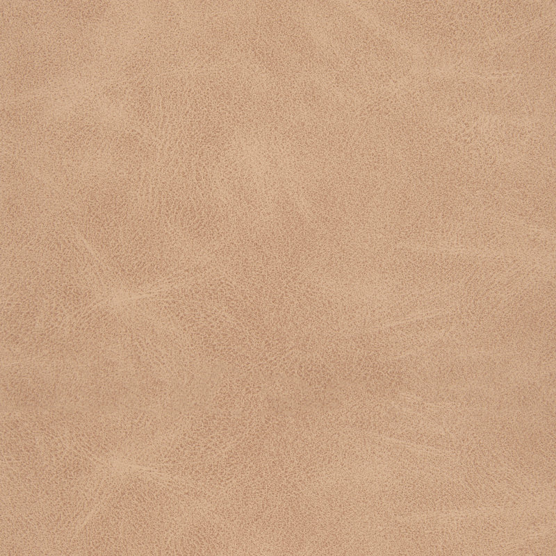 Repose-pieds rond rembourré en cuir Ilithyia, Similicuir sable