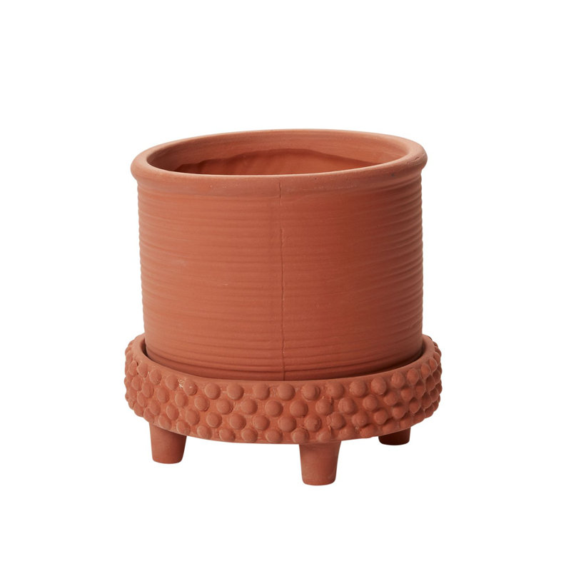 Pot à fleurs en céramique Hendrikka Jane, Terre cuite, H 7,75 po x l 8 po x P 8 po