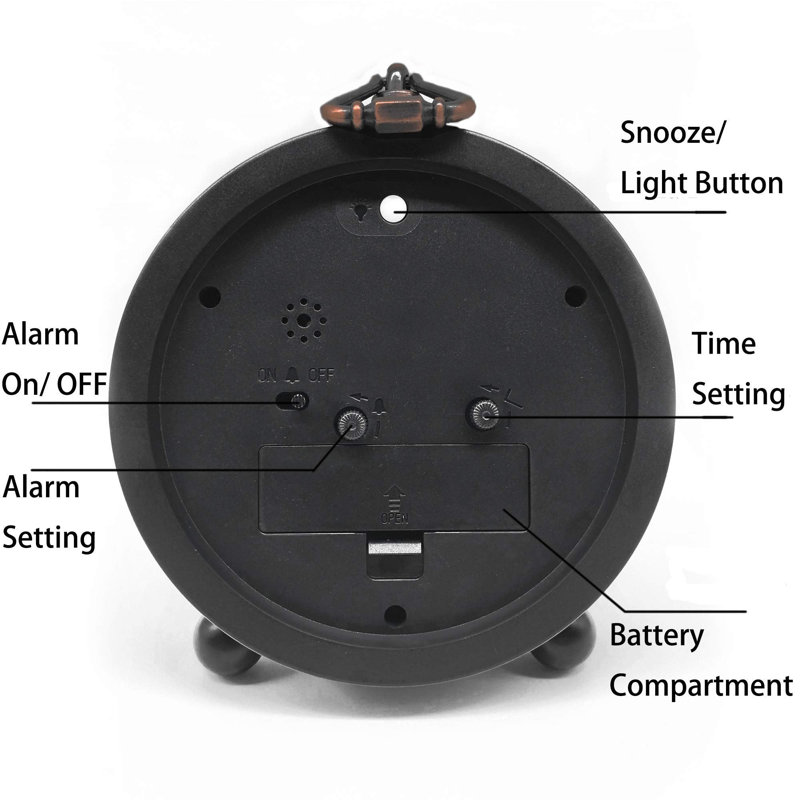 Electric Tabletop Clock in Brown with Alarm