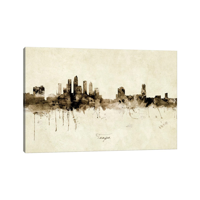 «Tampa Florida Skyline» par Michael Tompsett, impression sur toile tendue, H 40 po x l 60 po x 1,5 po