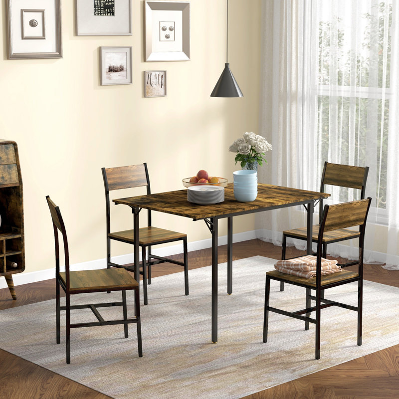 Industrial Folding Dining Table For 2 To 4