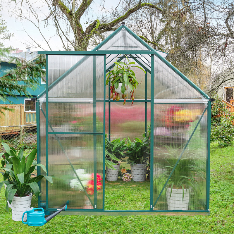 Polycarbonate Heavy Duty Aluminum Frame Greenhouse With Ventilation And Rain Gutter Walk-in Green House for Sunroom Patio Backyard