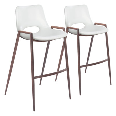 Upholstered Counter Stool with Metal Frame