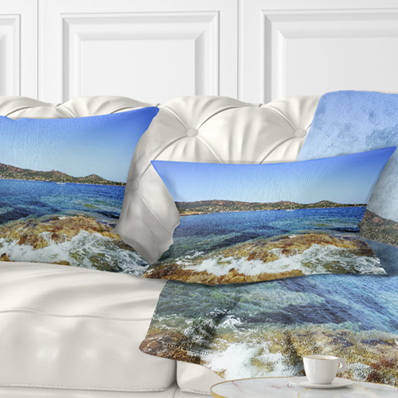 Coussin Agay Bay à Esterel Rocks Beach - Sea & Shore, Rectangle, 12 po x 20 po