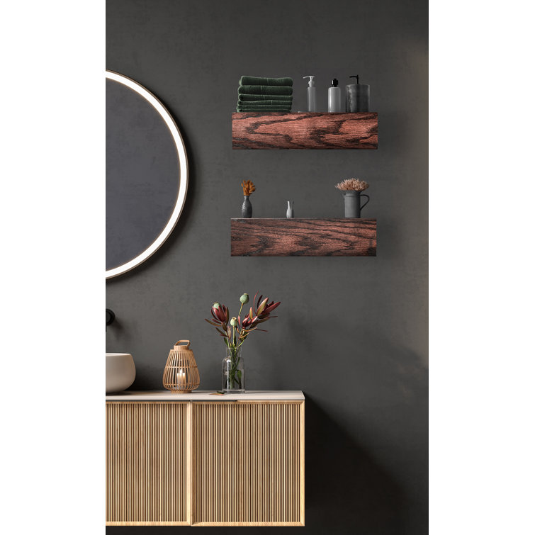 Emerald Lee 2 Piece Oak Floating Shelf