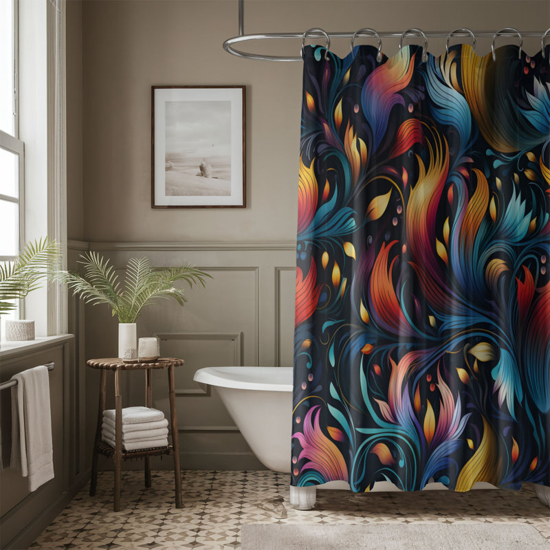 Rideau de douche Rainbow Whirls - Premium, H 74 po x l 71 po