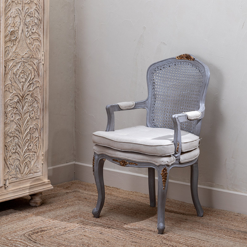50cm H Tufted Polyester Blend Upholstered King Louis Back Armchair