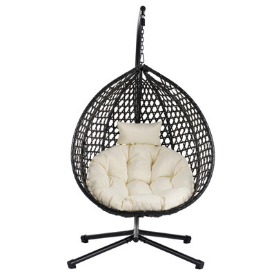 Versatile Hanging Seat For Anywhere - Pe , Solid Iron Support, Adjustable , Comfortable & Space Saving, Simple Assembly Process Egg Chair Various Occasions In Your Backyard Stand, Efficient, Quick