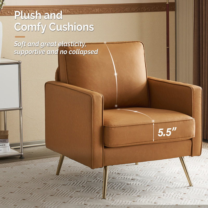 Fauteuil club Bakker, Similicuir brun