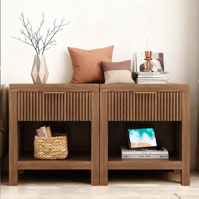19.69" Tall 1 - Drawer Nightstand (Set of 2)