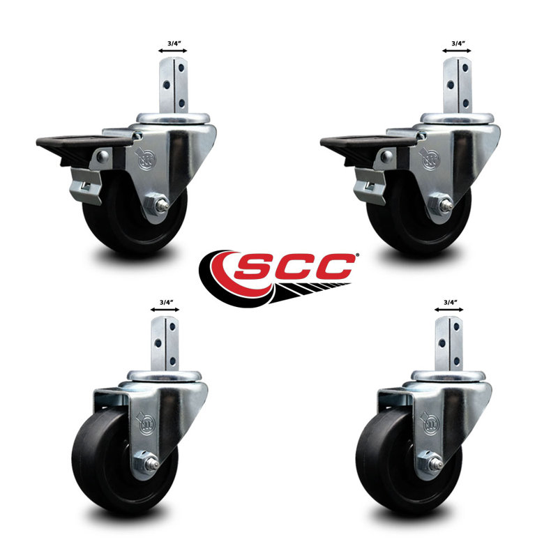 4 Piece Soft Rubber Caster Set