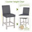 Ensemble de table 5 pièces à hauteur de comptoir, ensemble de table de cuisine en bois avec table carrée et 4 chaises rembourrées, ensemble de table de salle à manger à hauteur de comptoir avec décoration en cristal et ensemble de chaises