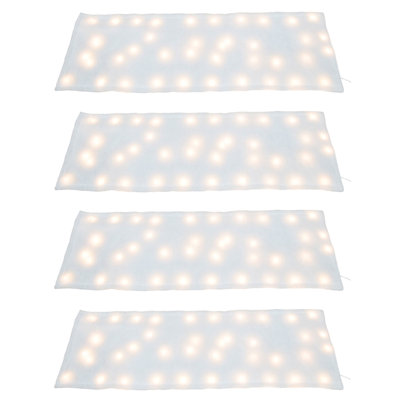  4 Pack Pre-Lit Snow Cover Blanket Holiday Decoration, 60" x 15"