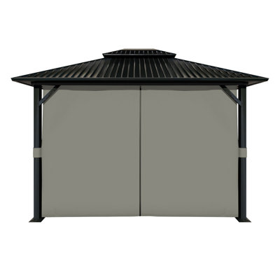 Aoodor Replacement 4-Panel Gazebo Sidewall Curtains