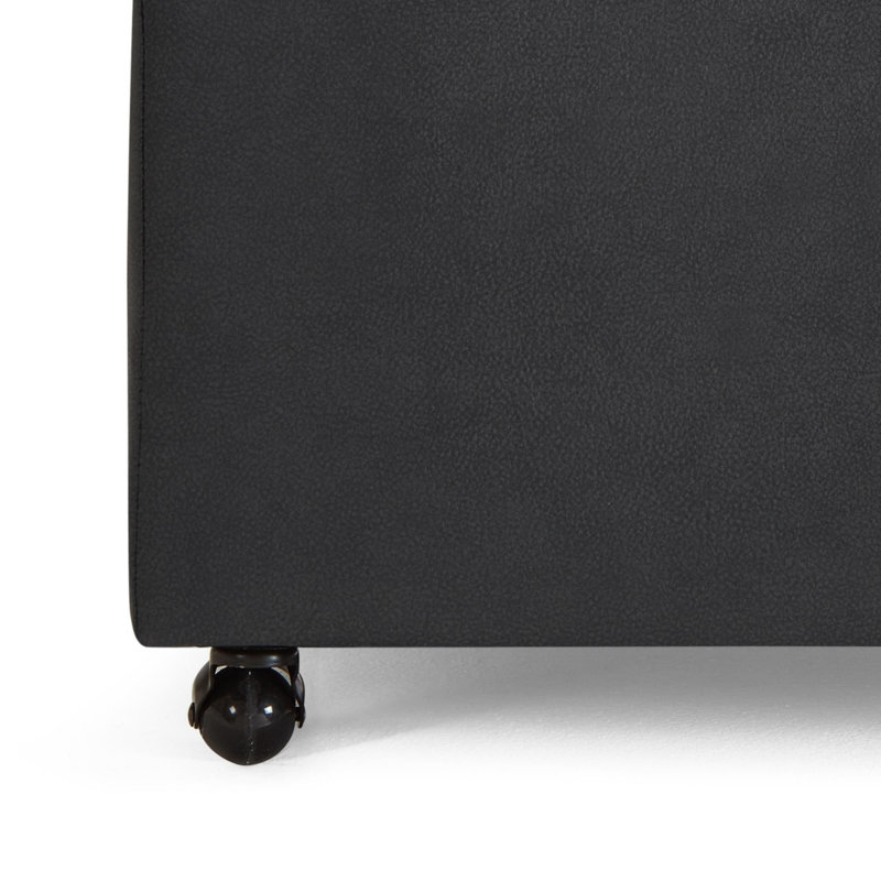 Multi-Functional Storage Ottoman, Black Faux Leather