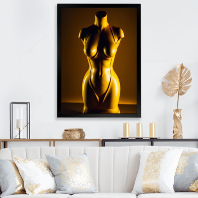 Mannequin de robe d'or élégant II - reproduction sur toile