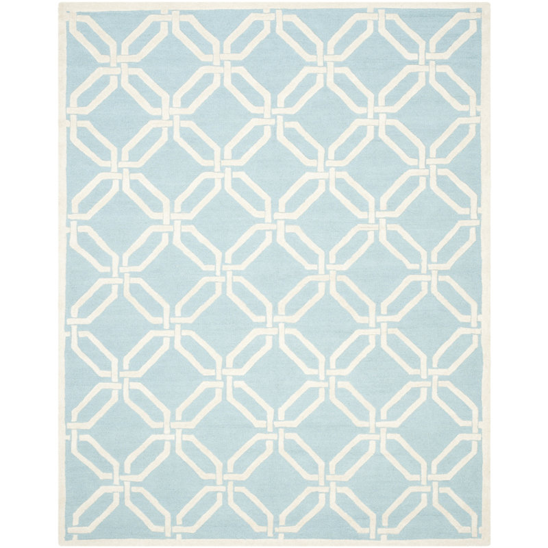 Deedgra Hand Tufted Wool Geometric Rug, Rectangle 8' x 10'