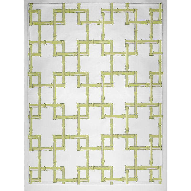 Jeté polaire Botanical Blooms Bamboo 2, L 50 po x l 60 po x P 0,5 po, Vert, 1.85