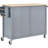 Kitchen Island Cart With Solid Wood Top And Locking Wheels,54.3 Inch Width,4 Door Cabinet And Two Drawers,Spice Rack, Towel Rack-1881966387