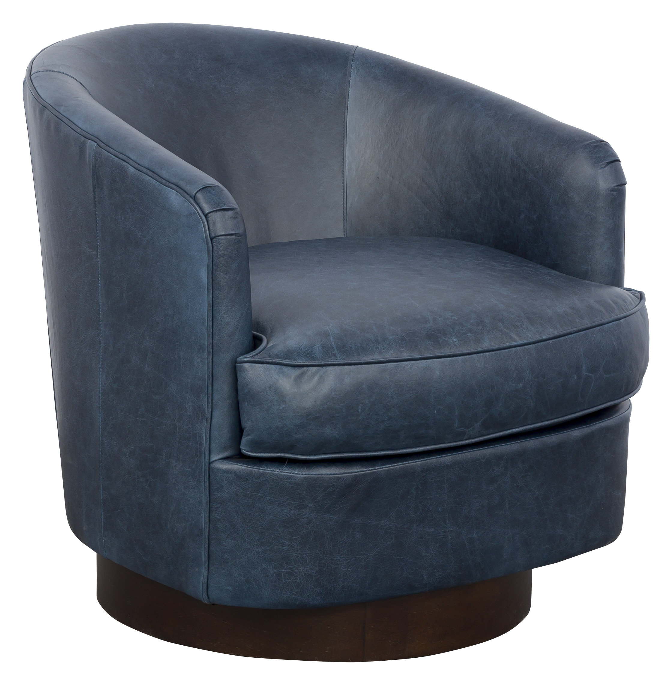 Fairfield Chair Tipsy Genuine Leather Swivel Barrel Chair | Wayfair