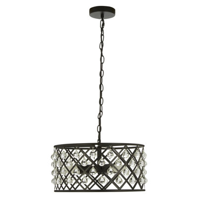 Stiles 3 - Light Black Drum Pendant