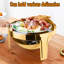 Plats de réchaud 6QT pour buffet, chauffe-plats pour la restauration, ensemble de plats à frire ronds, réchauds en acier inoxydable et ensemble de réchauds à buffet avec couvercle visible, rond