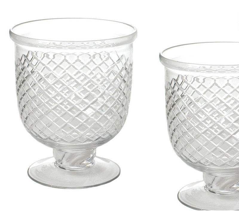 7.5 " Glass Hurricane Set of 2