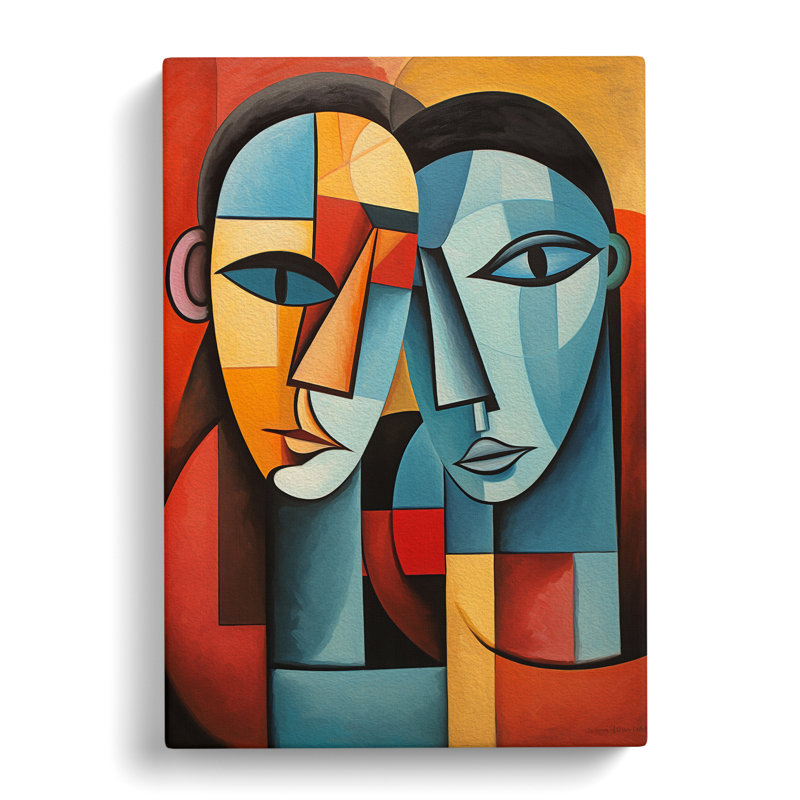 Two Men In Love Cubism No.2 - Wrapped Canvas, 60cm H x 40cm W x 3cm D
