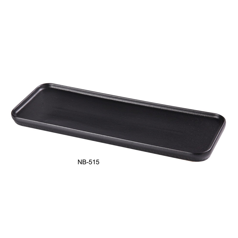 Yanco Noble Black Chinaware Rectangular Plate