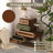 Fienley Staggered 4-Drawer Cabinet With Artistic Mixed Materials, Vintage Handles, And Compact Design